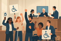 personnes débattant au tribunal